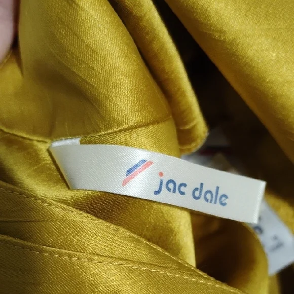 SALE! RARE! Jac Dale Gold Pleated Vintage Midi Skirt - Picture 9 of 10